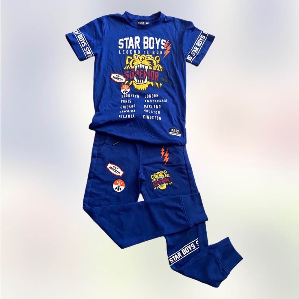 Huge exchange NWOT star boys tiger superior AOP matching set 10/12 Y